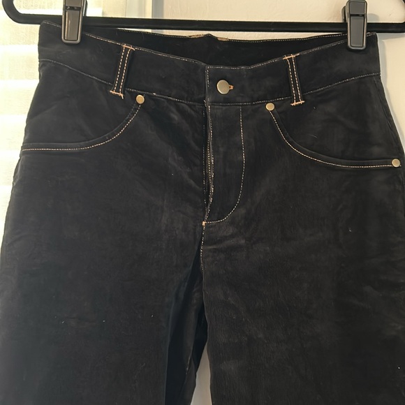 Chaser Corduroy Velour Black Cropped Pants Jeans Size SMALL NWT - Picture 2 of 6